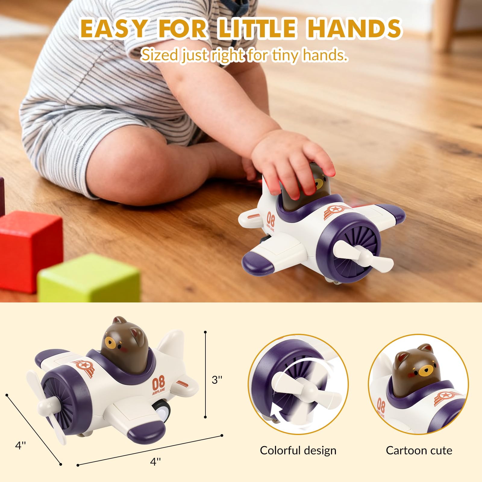 Lilycass airplane toy car bear driver invites imaginative stories during play