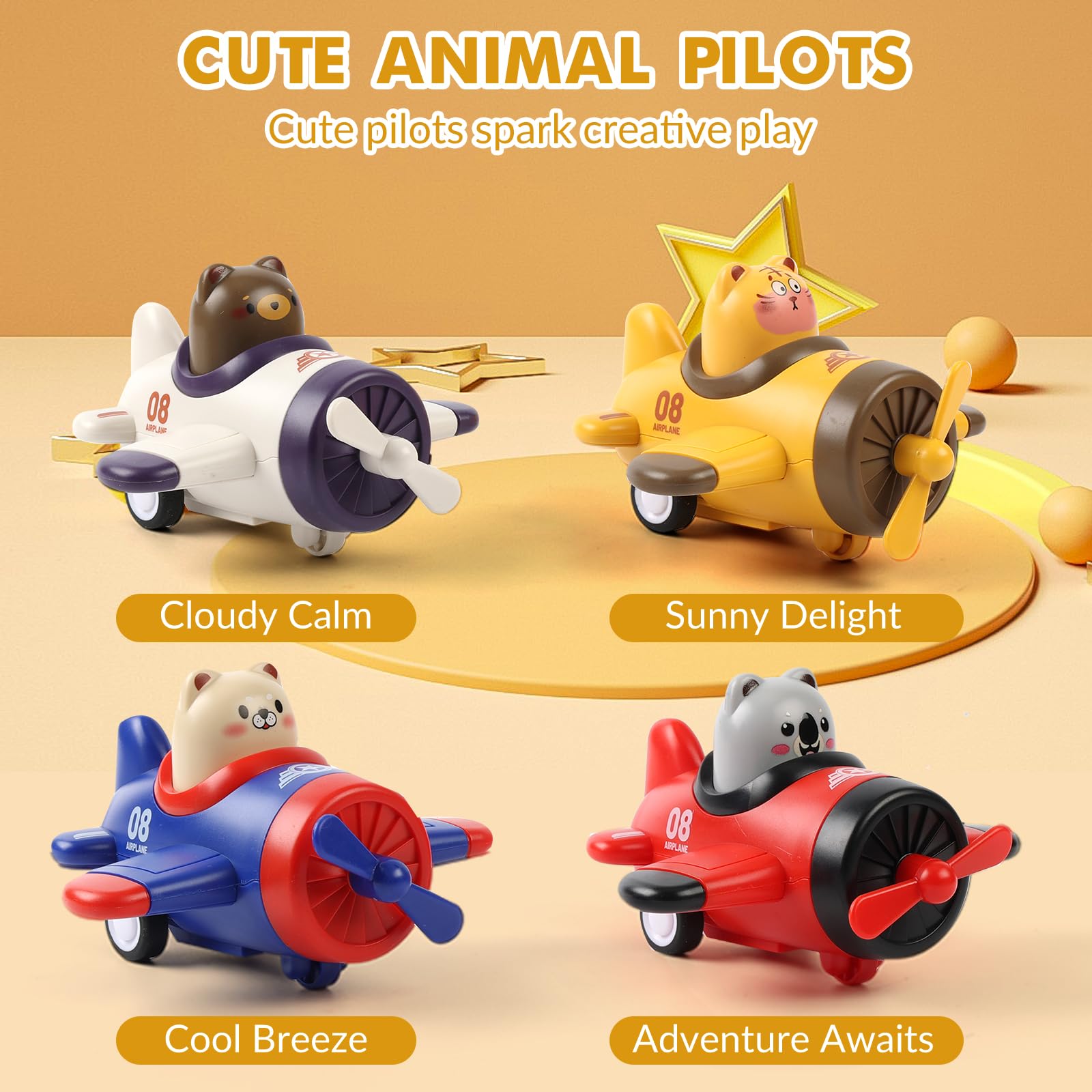Lilycass 4-pack airplane toy cars offer versatile gifts for toddlers