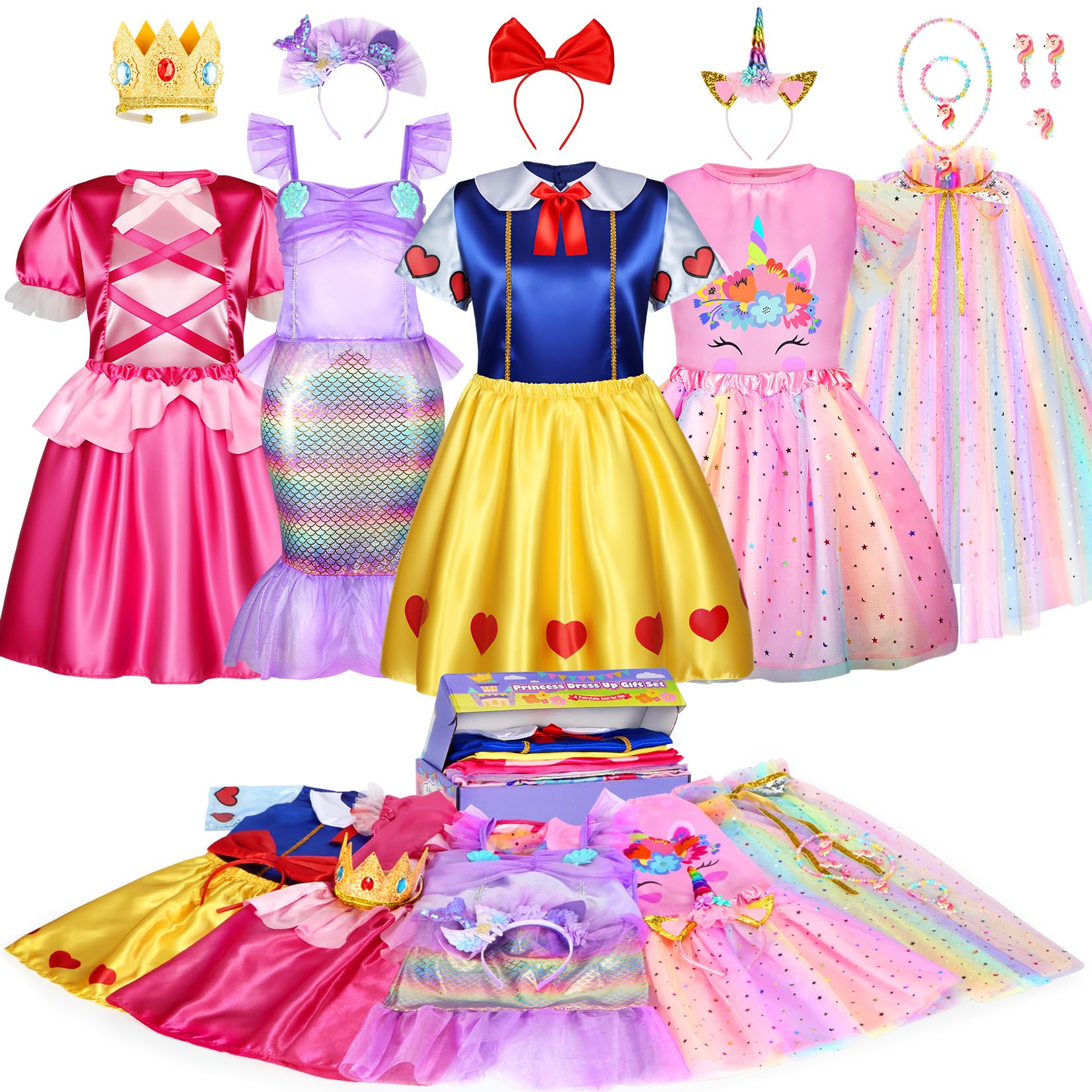 LIMIROLER 18pcs princess dress top for imaginative play and pretend tea parties