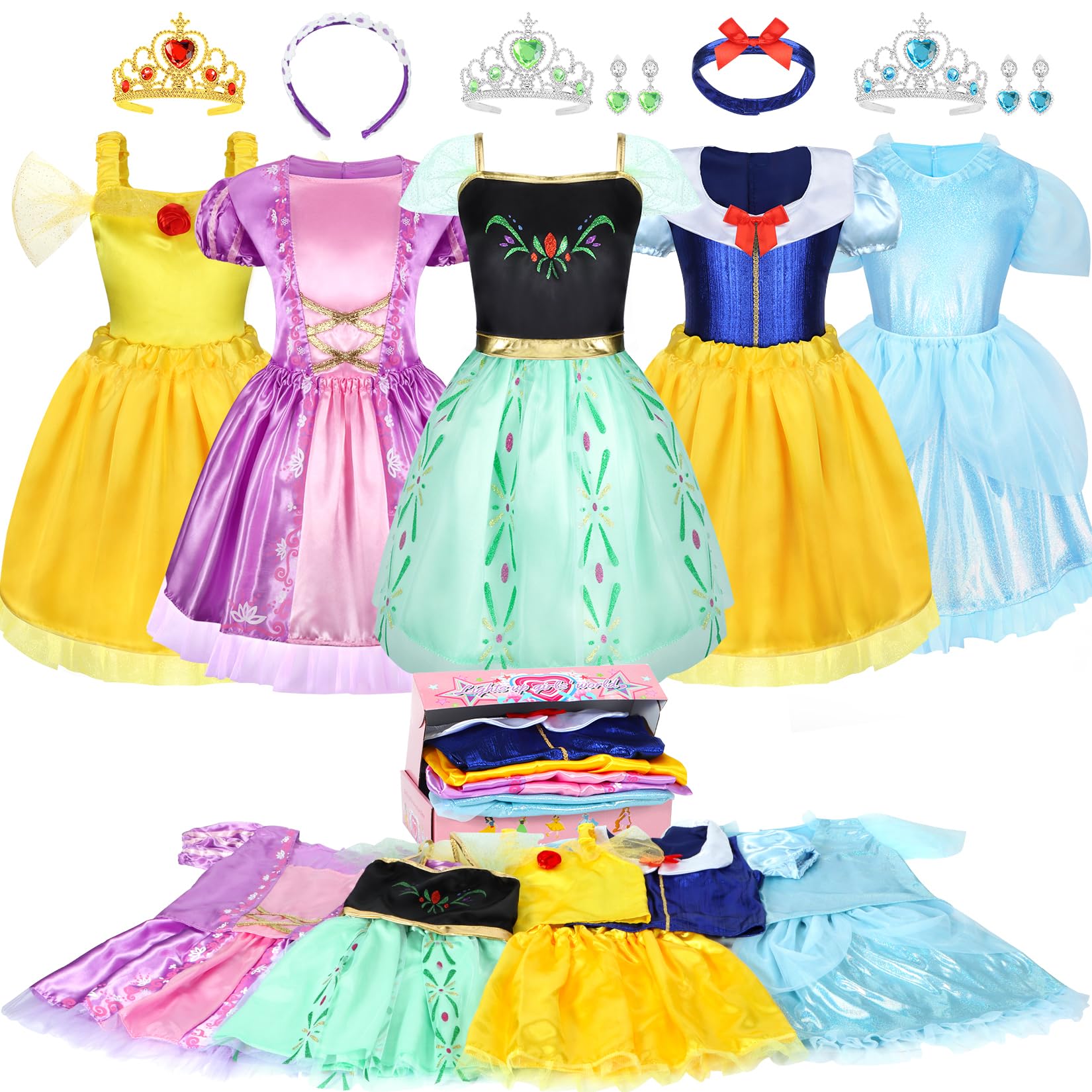 LIMIROLER 18-piece princess dress-up set front view for imaginative play