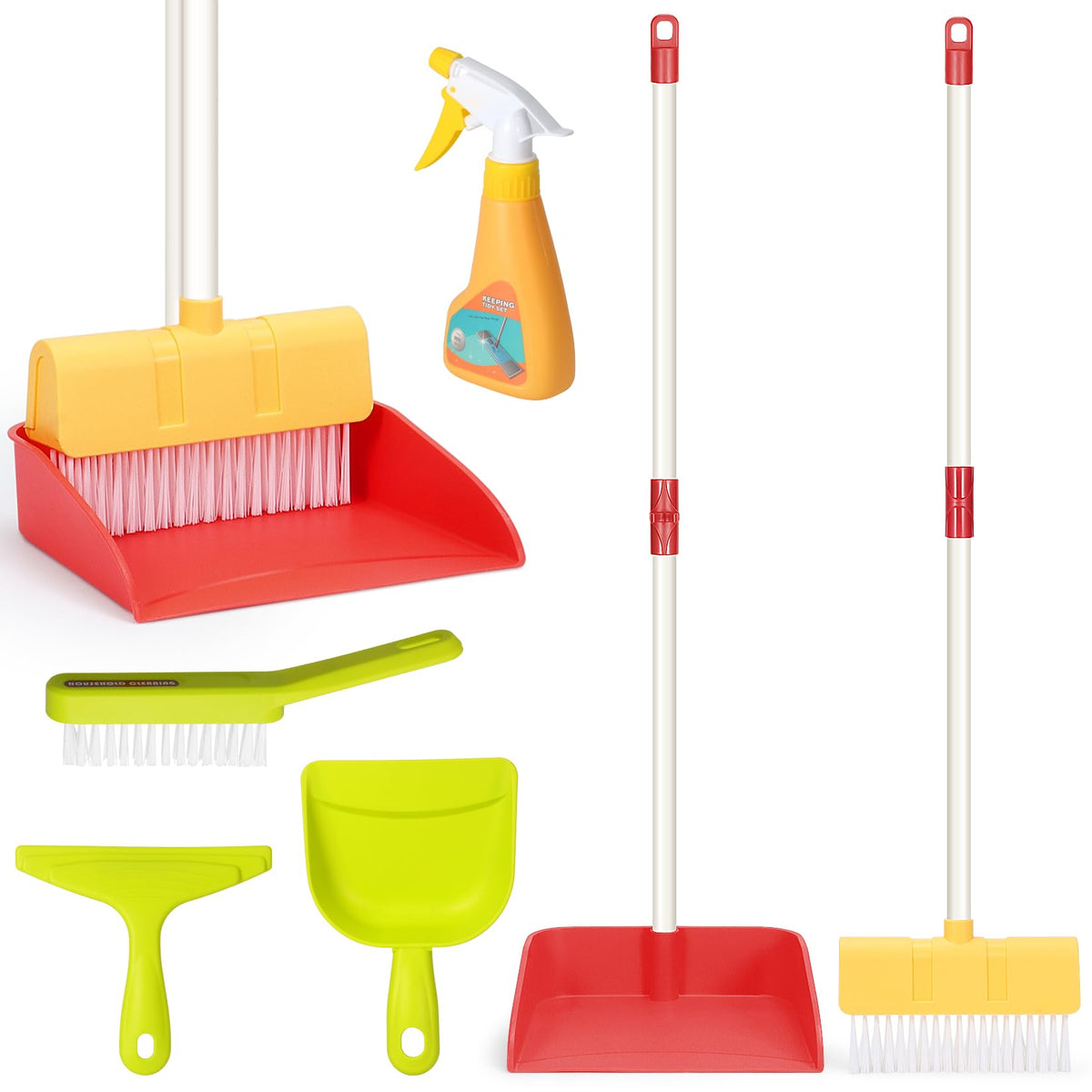 LIMIROLER kids cleaning set broom with easy grip for toddlers' pretend play