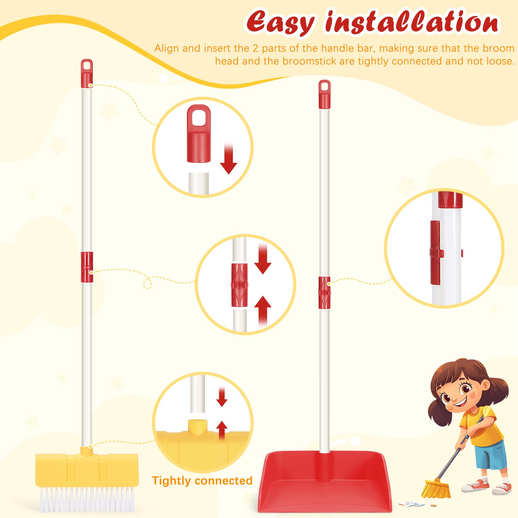 Child using LIMIROLER cleaning set during pretend play at home