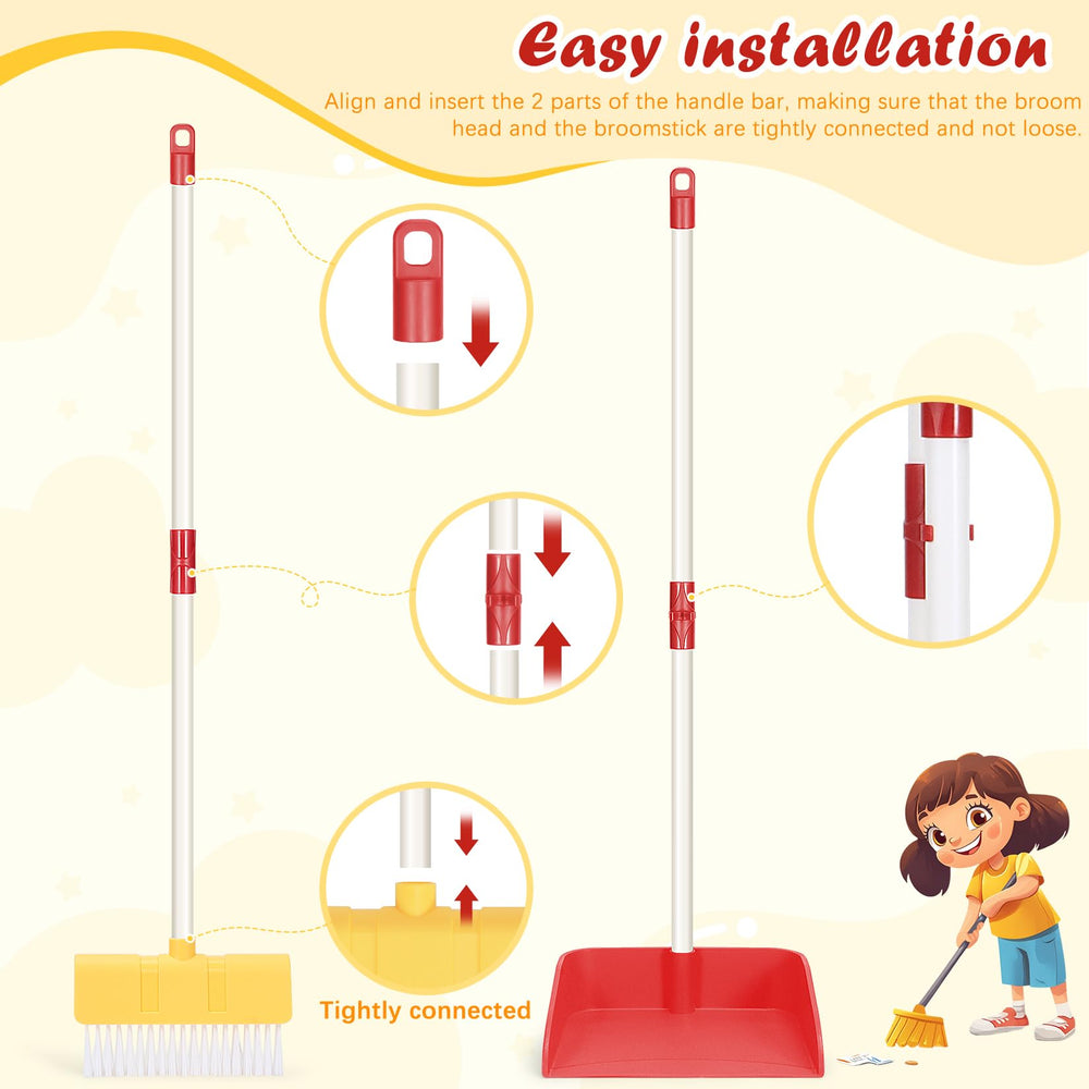 Child using LIMIROLER cleaning set during pretend play at home