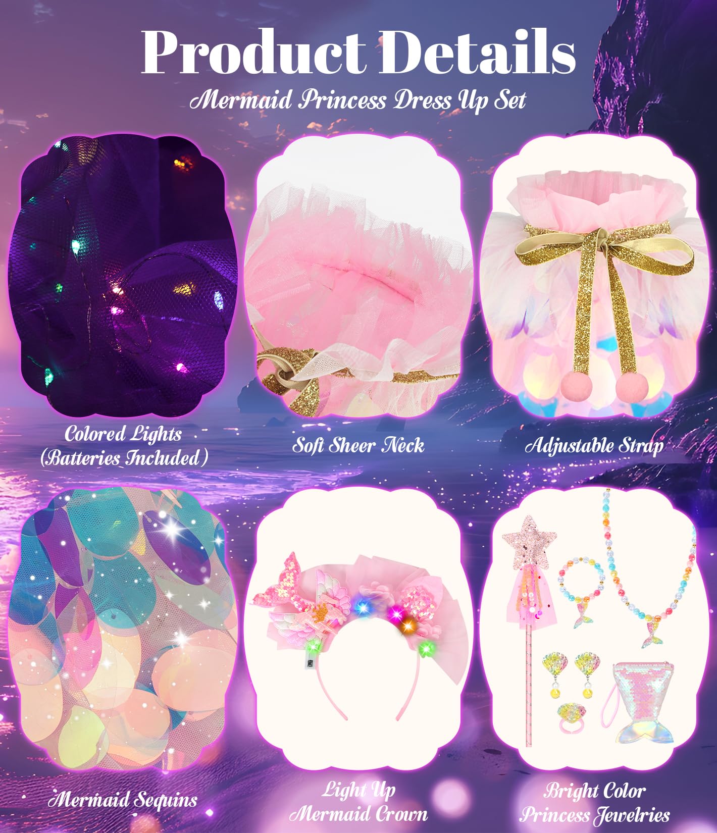 LIMIROLER mermaid tail bag keeps accessories organized during pretend play.