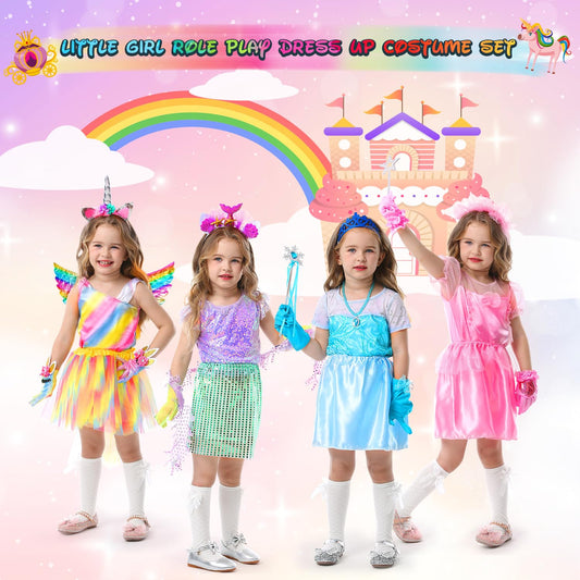LIMIROLER pink fairy princess set encourages creative storytelling and dress-up fun.