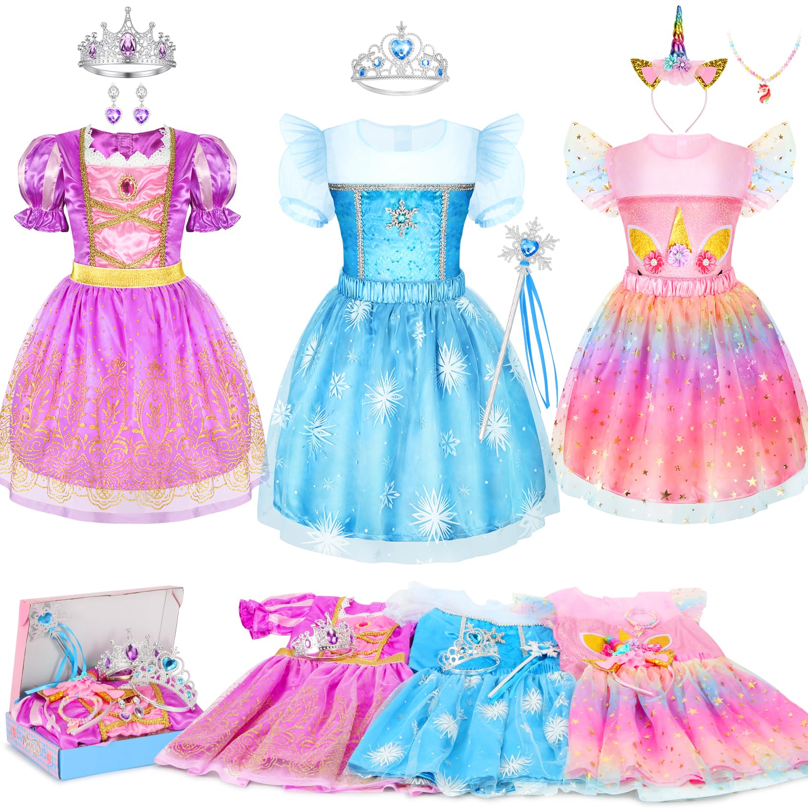 LIMIROLER princess dress look 1 with crown inspires imaginative play
