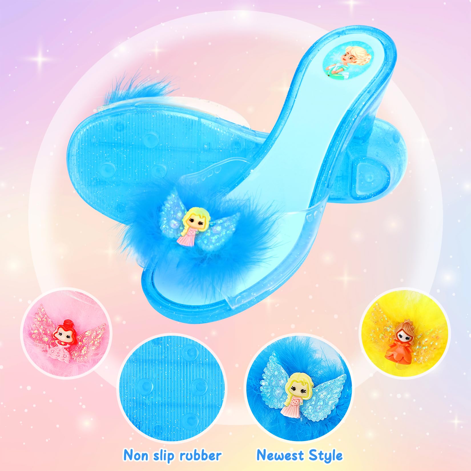 LIMIROLER princess dress-up shoes worn for comfortable pretend play