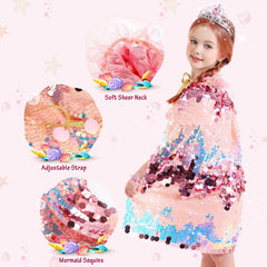LIMIROLER princess mermaid cape mermaid tail bag carries small accessories during play