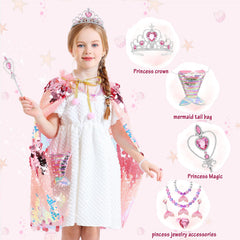 LIMIROLER princess mermaid cape necklace adds a shiny finishing touch to outfits
