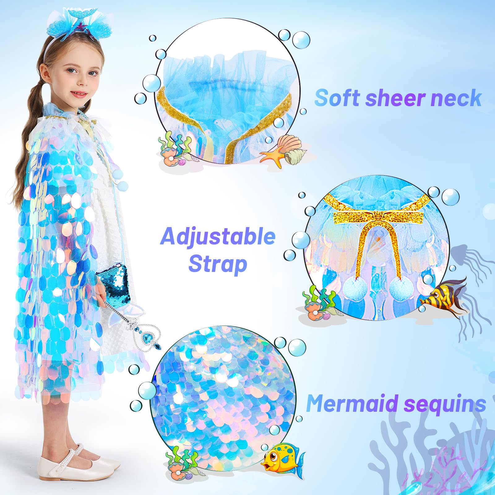 LIMIROLER mermaid tail bag keeps treasures during adventures