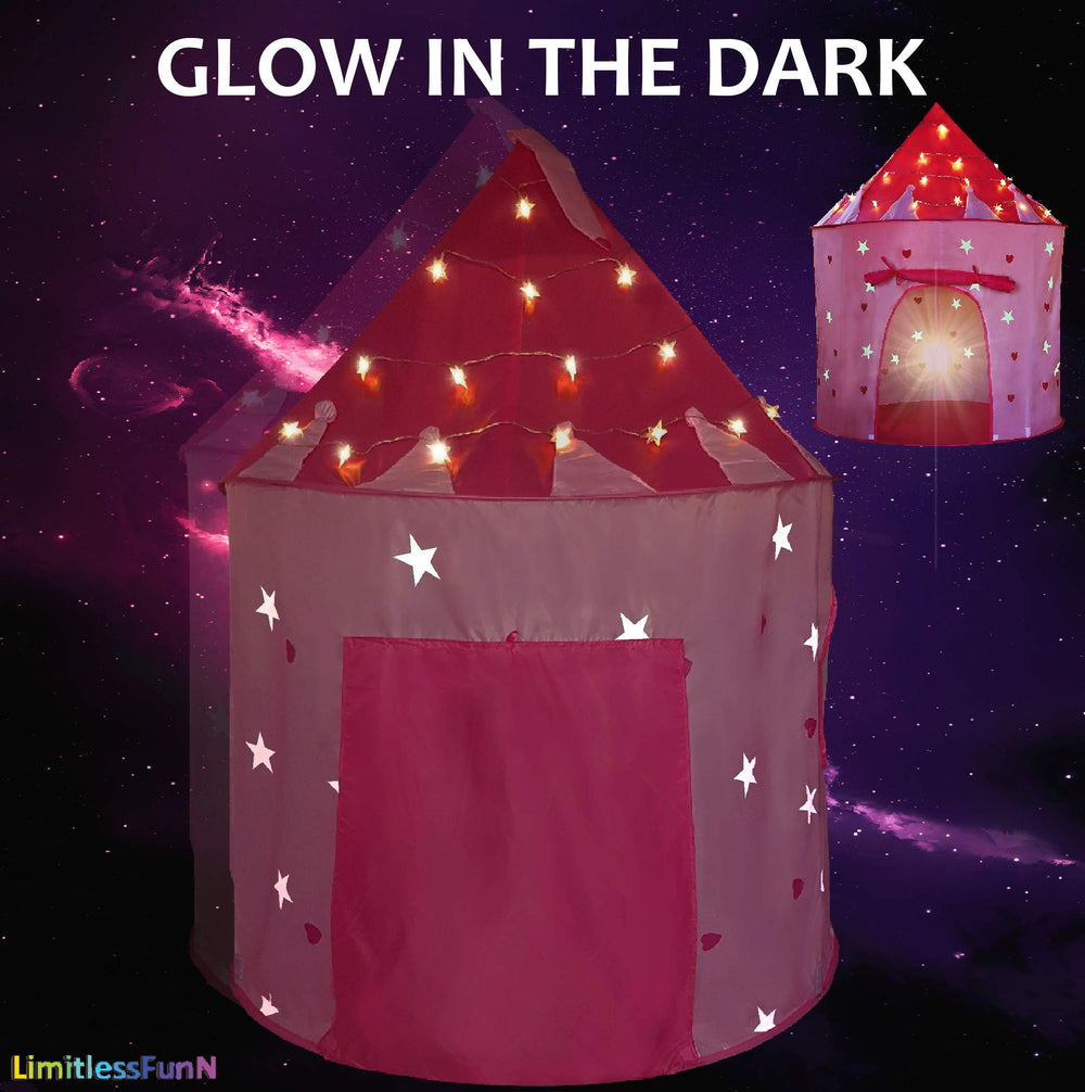 LimitlessFunN star lights inside the tent add a gentle glow.