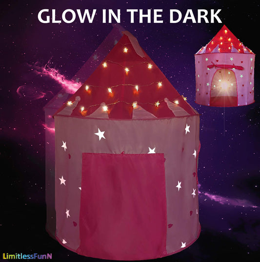 LimitlessFunN star lights inside the tent add a gentle glow.