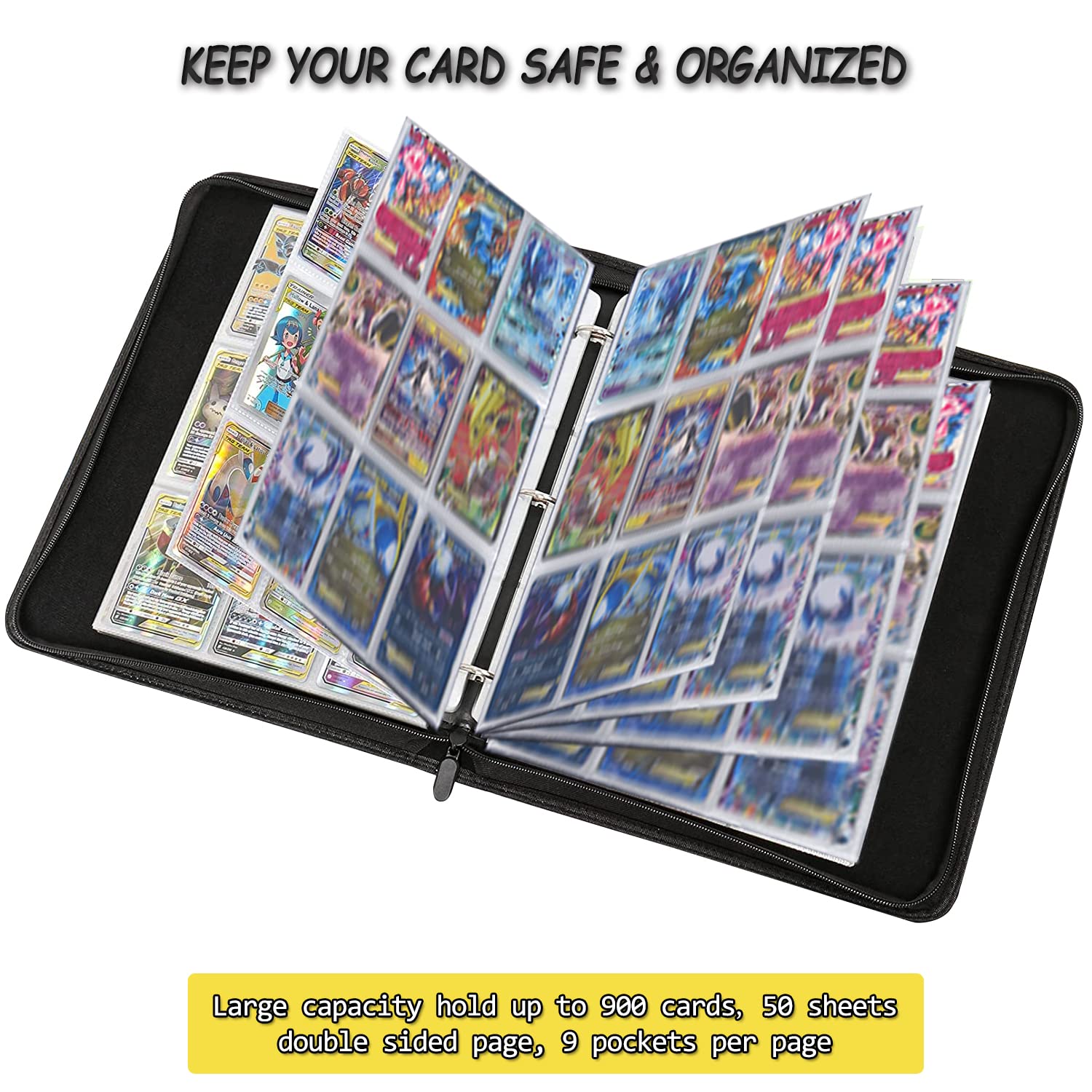 LIMSTDIC Card Binder holds up to 900 cards for expansive collections.
