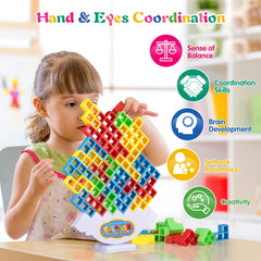 LIMYIOM Tetra Tower 64pcs family play supports teamwork and shared challenge