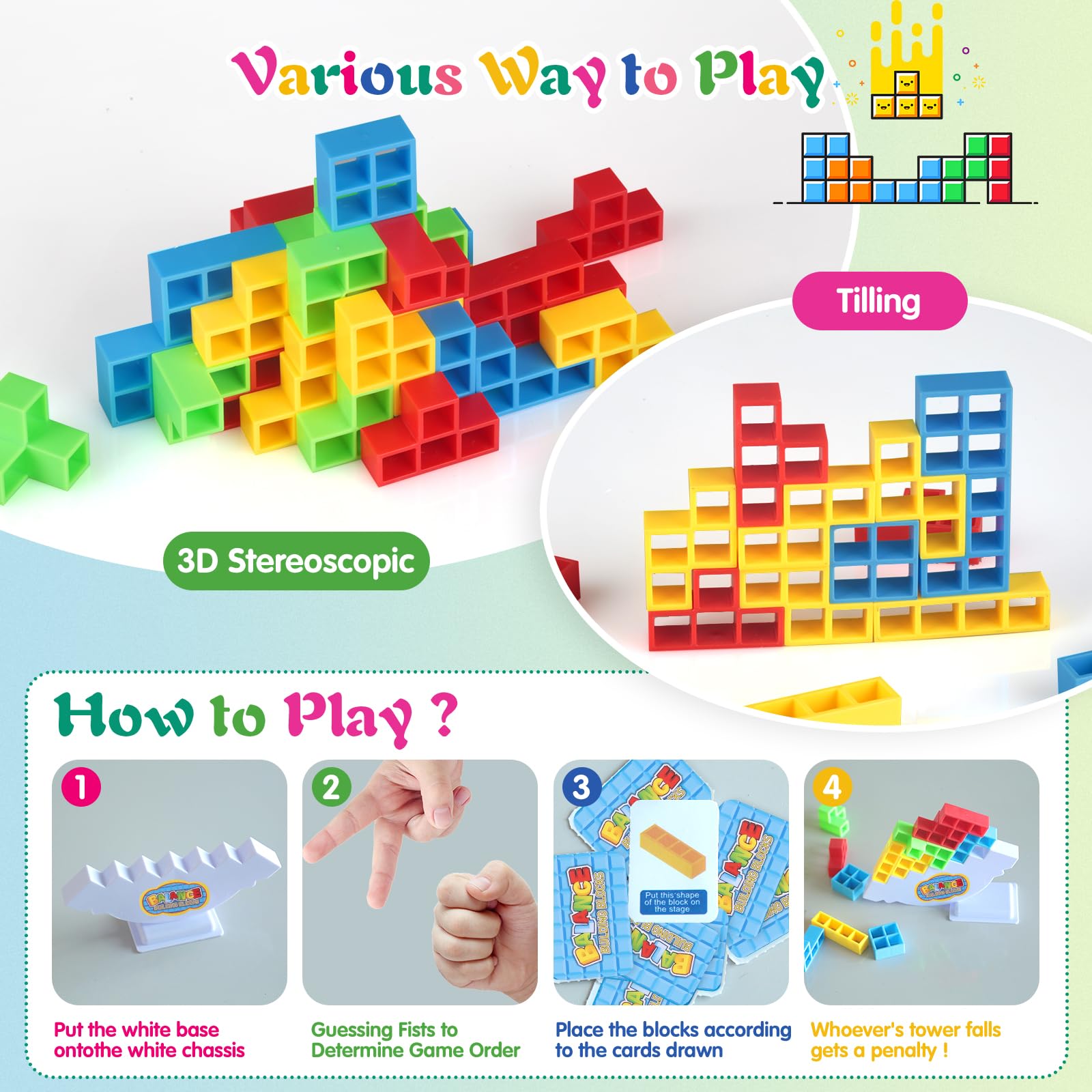 LIMYIOM Tetra Tower 64pcs sturdy storage box keeps blocks organized