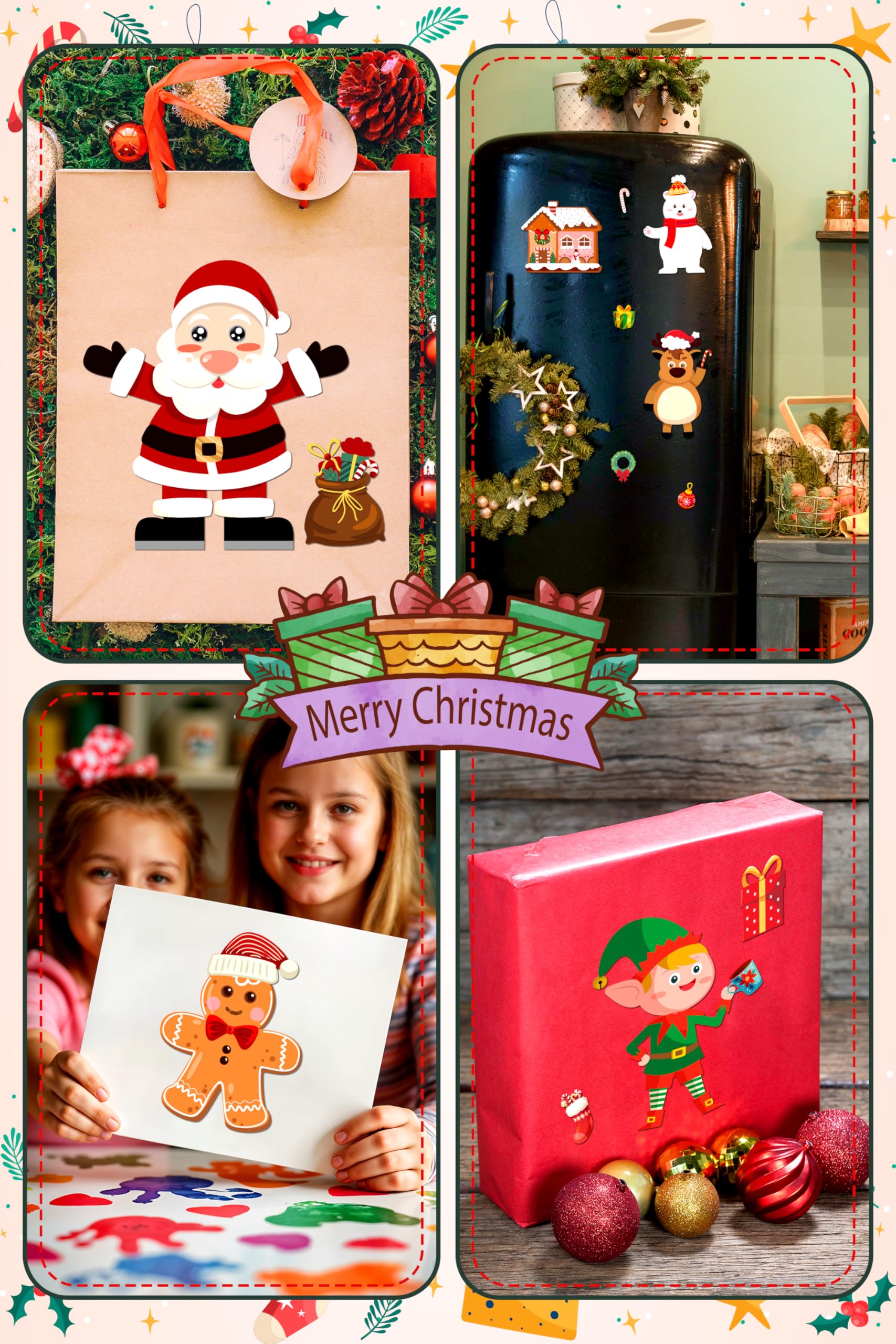 LINAYE gingerbread-man sticker for festive cards and party favors