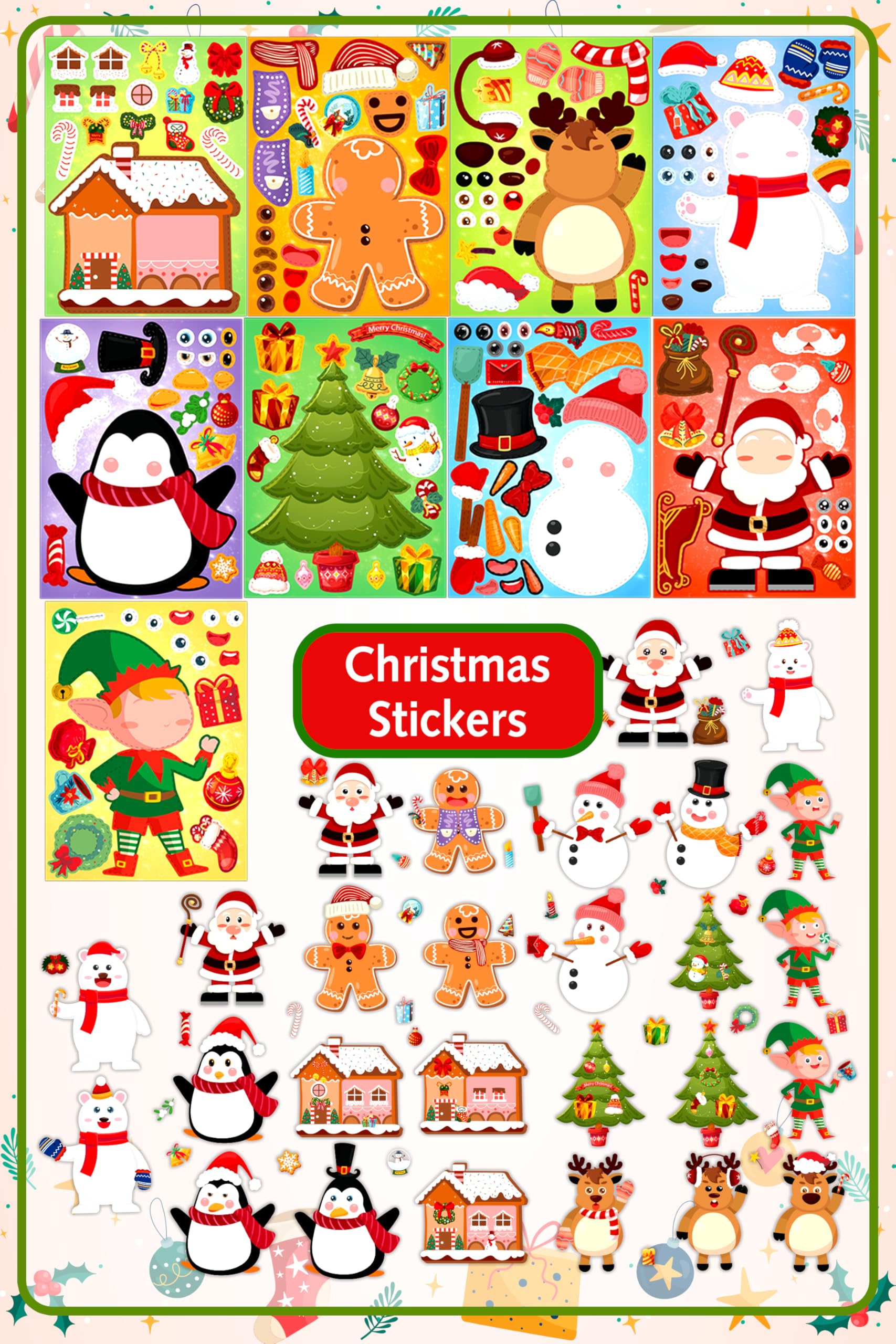 LINAYE kids using Christmas stickers for crafts and stocking stuffers