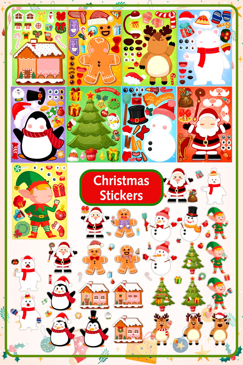 LINAYE kids using Christmas stickers for crafts and stocking stuffers
