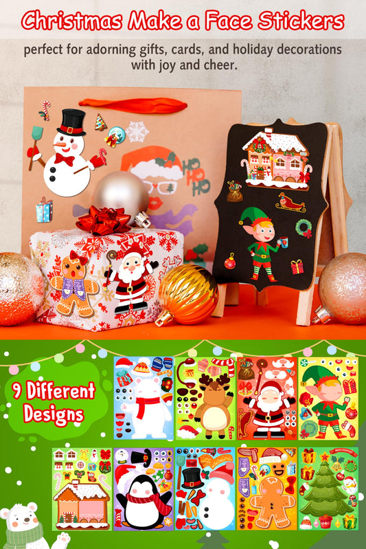 LINAYE reindeer Christmas sticker for kid scenes and gifts