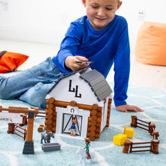 Lincoln Logs Big Sky Ranch figures showing ranch characters for storytelling and role-playing.