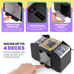 Lineba Card Shuffler battery compartment enables cordless play