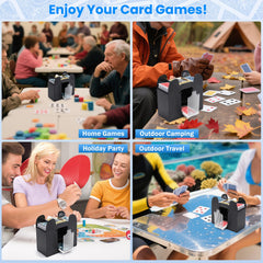 Lineba Card Shuffler operates quietly to keep focus on the game.