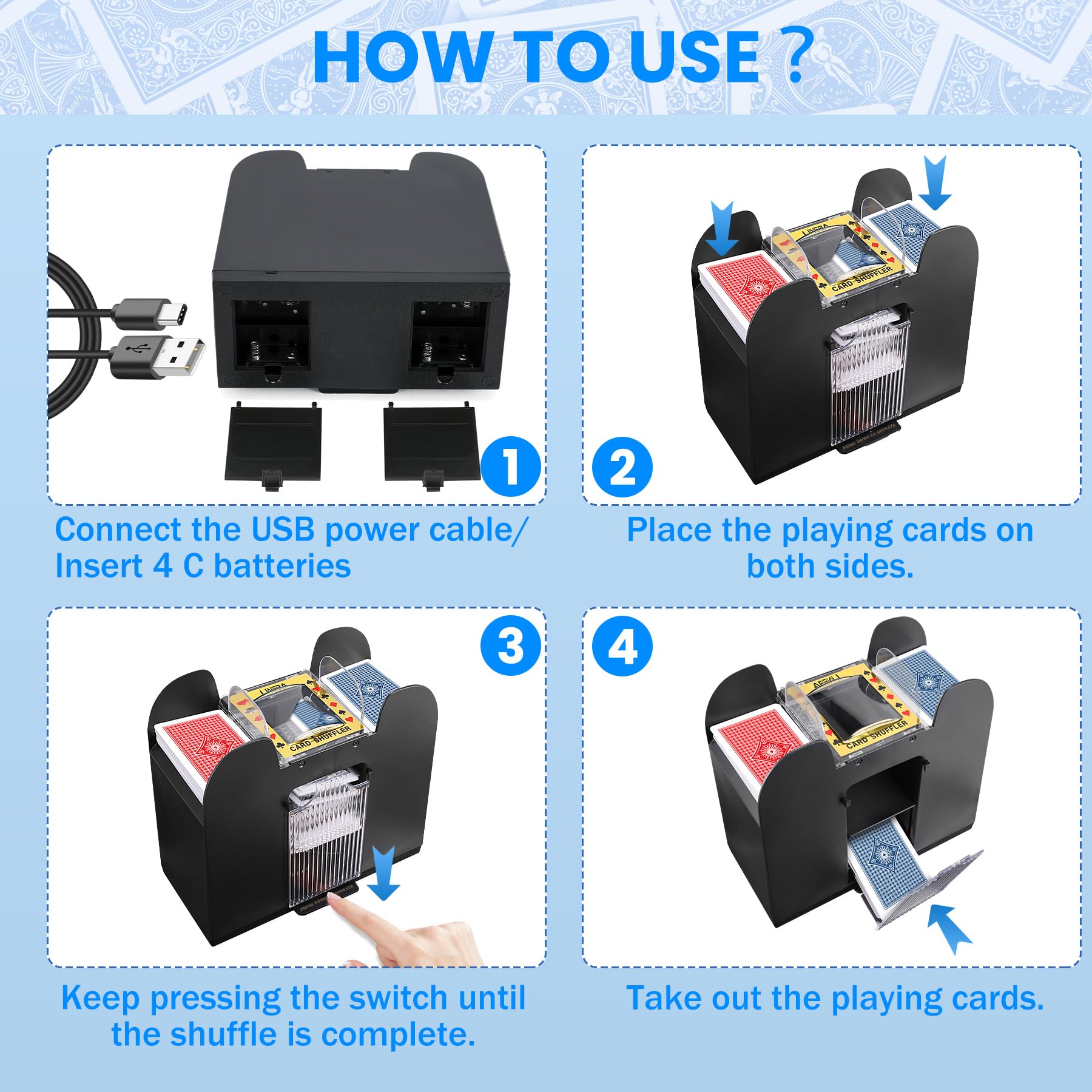 Lineba Card Shuffler ready for UNO and other popular card games.