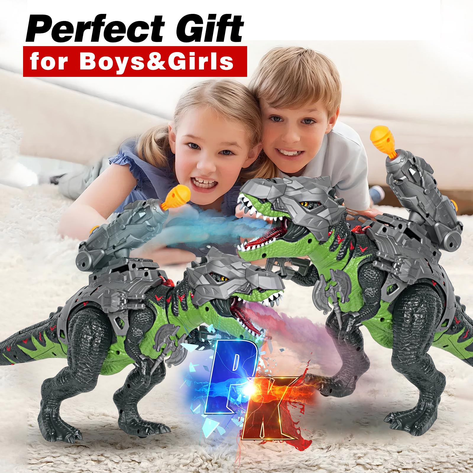 LINEQIC 7 Color Sprays Dinosaur RC removable tail and battery access for quick setup