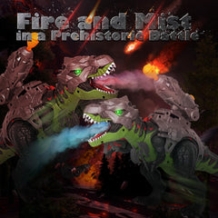 LINEQIC 7 Color Sprays Dinosaur RC remote control in hand for easy kid-friendly control