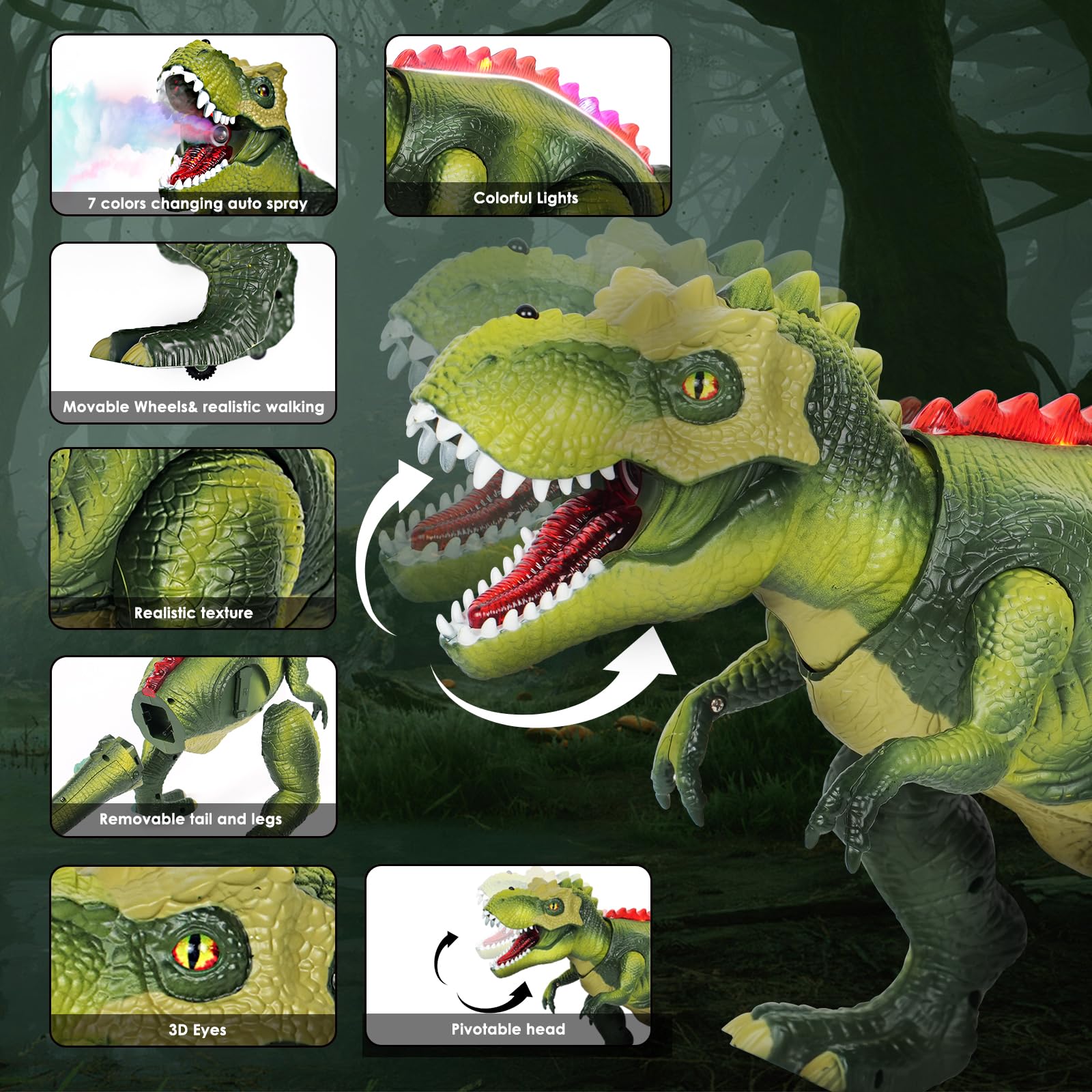 LINEQIC dino 7-color LED spine lights for dramatic night scenes