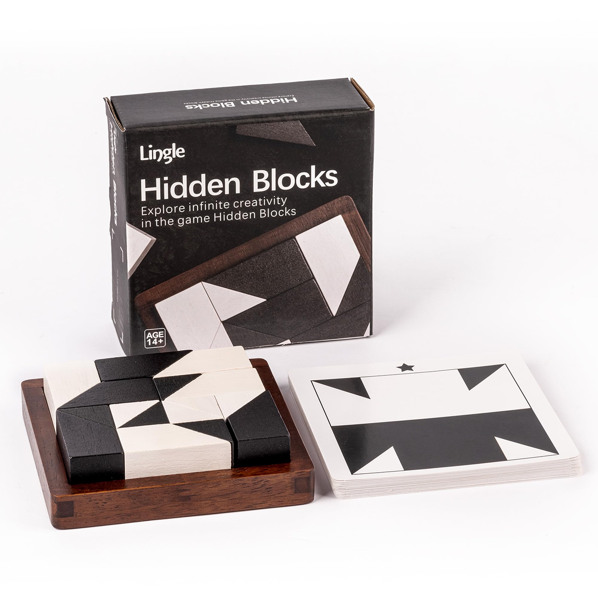Lingle black and white blocks offer high-contrast visuals for pattern challenges.
