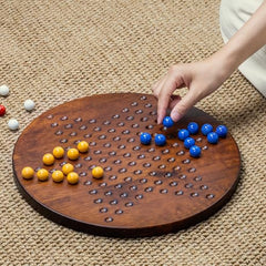 Lingle six-color marble set shown ready for colorful gameplay