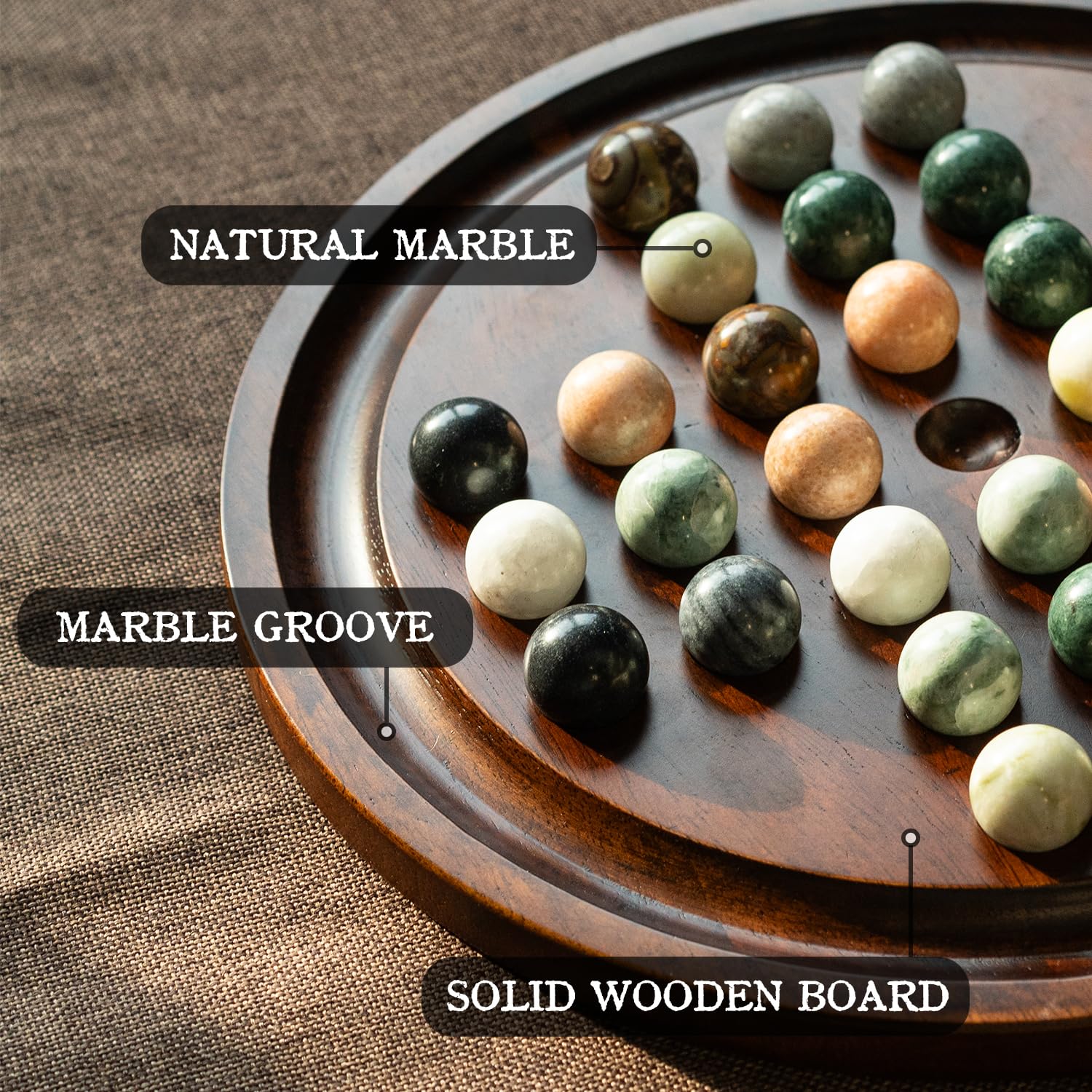 Lingle Deluxe marble balls closeup shows unique natural stones and polished finish.