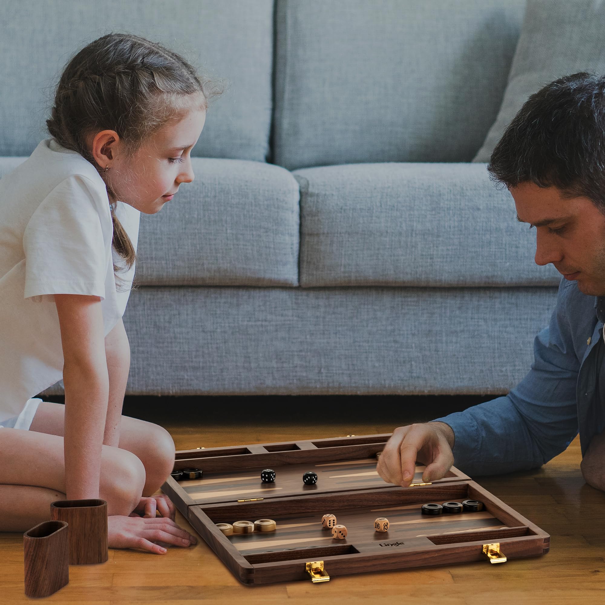 Lingle walnut backgammon kit makes a thoughtful gift.