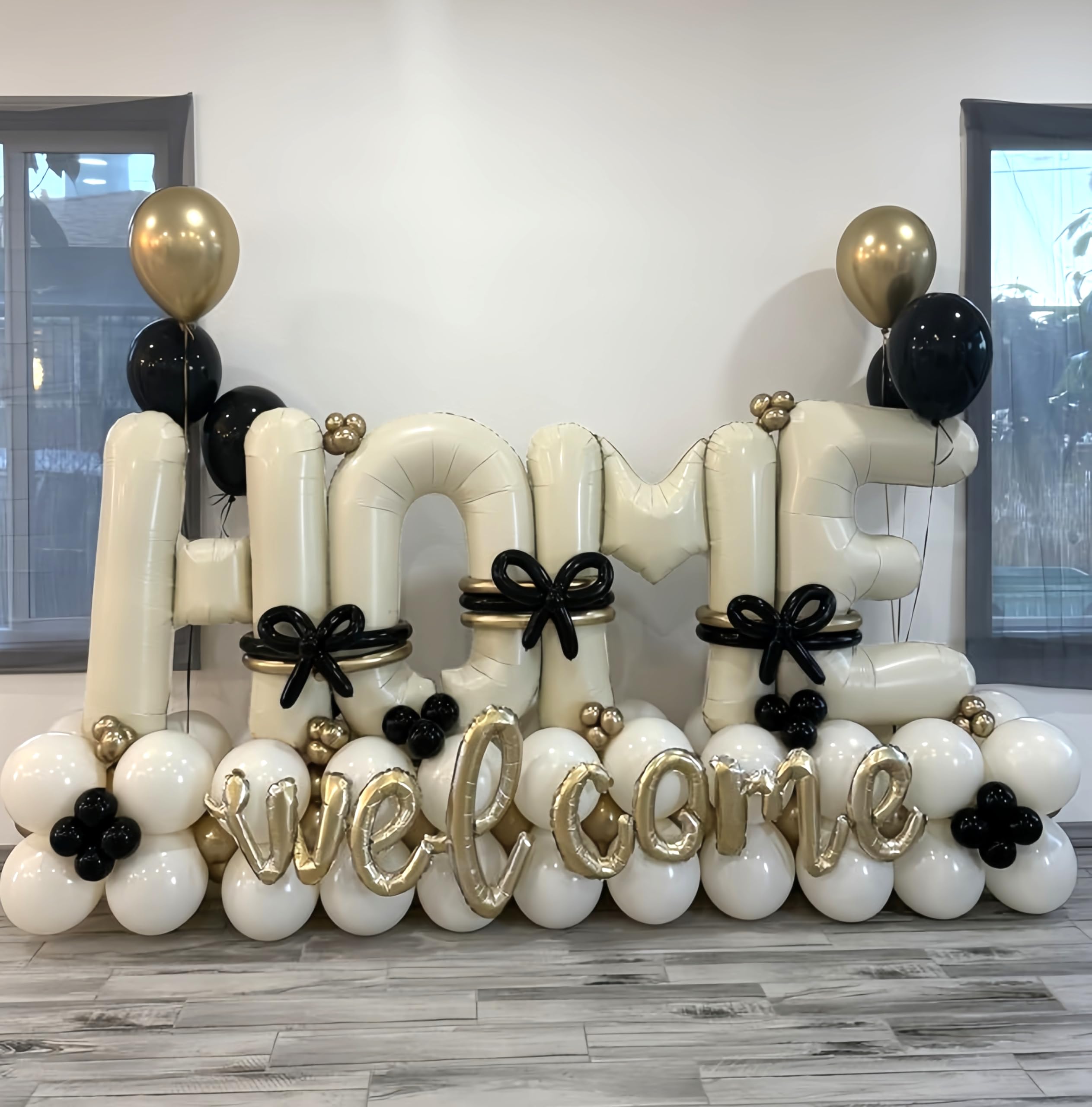 Lingqiang ivory white sand foil letters add elegant neutral styling.