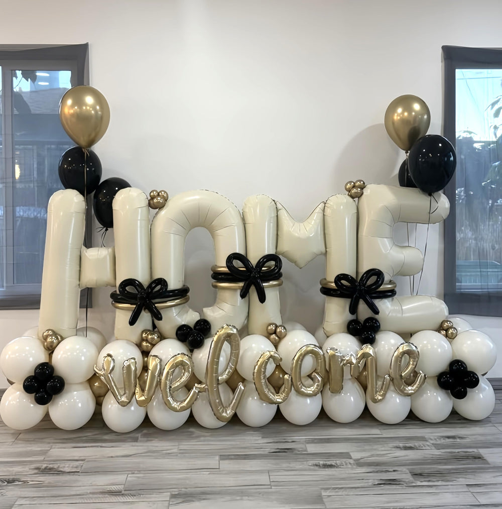 Lingqiang ivory white sand foil letters add elegant neutral styling.