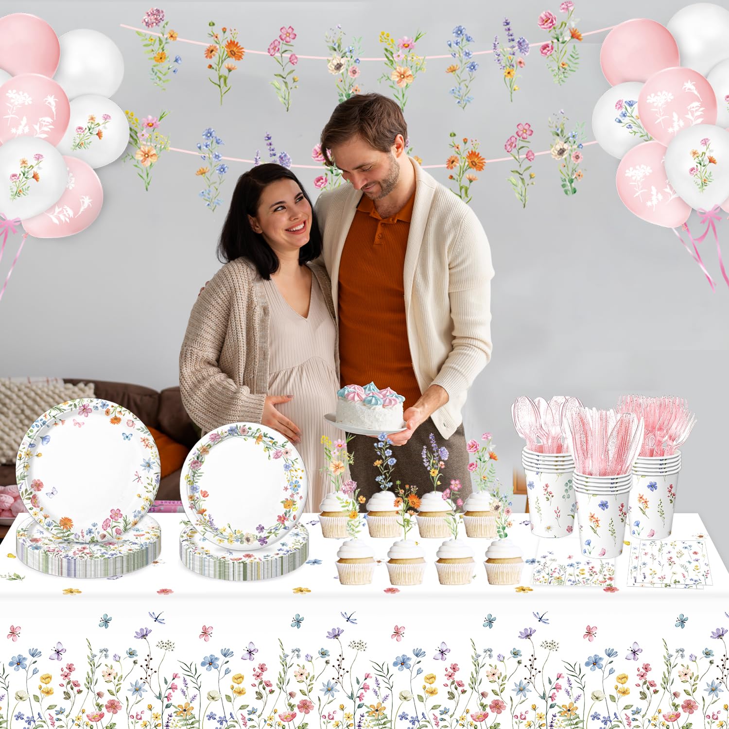 LINHAXM latex balloons in five styles elevate the party design.