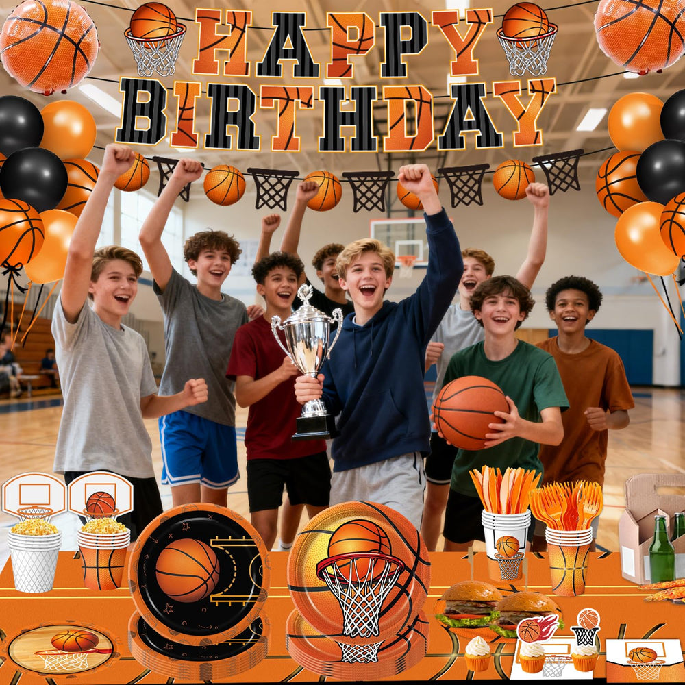 LINHAXM cupcake toppers adding playful basketball accents to sweets and photos