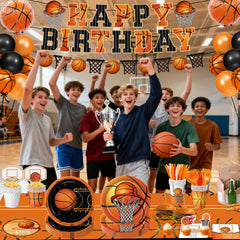 LINHAXM cupcake toppers adding playful basketball accents to sweets and photos