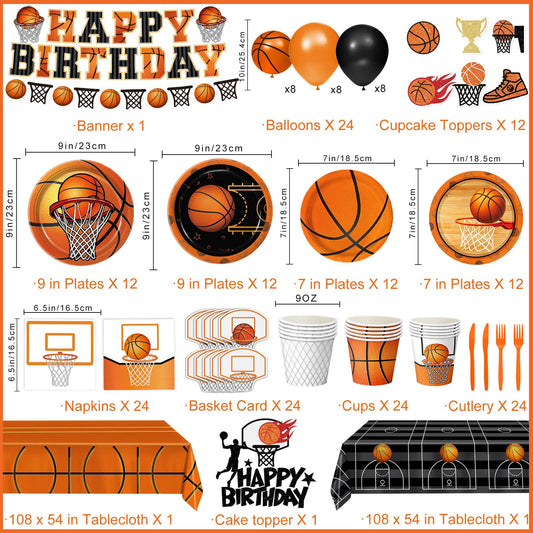 LINHAXM 7-inch basketball plates for quick dessert service and clean setup