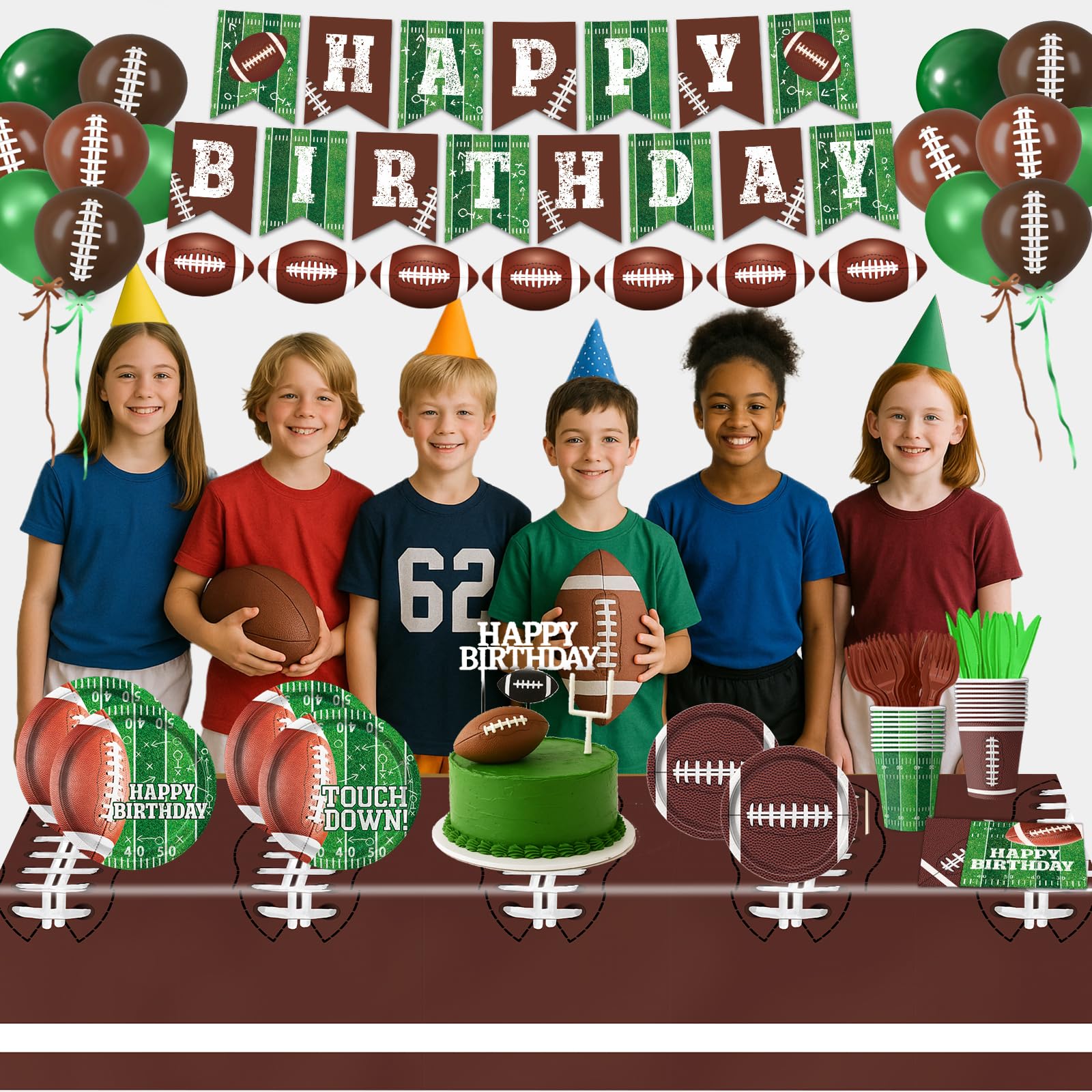 LINHAXM football napkins with two designs for quick cleanups and color matching