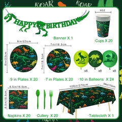 LINHAXM tablecloth dinosaur theme protects surfaces and unifies decor