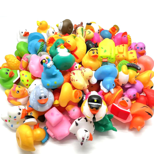 LINICE rubber ducks 30-pack on display, ideal for party decorations and bath time fun.