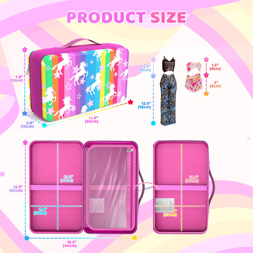 LININYHAO compact design fits six dolls and accessories for organized storage.