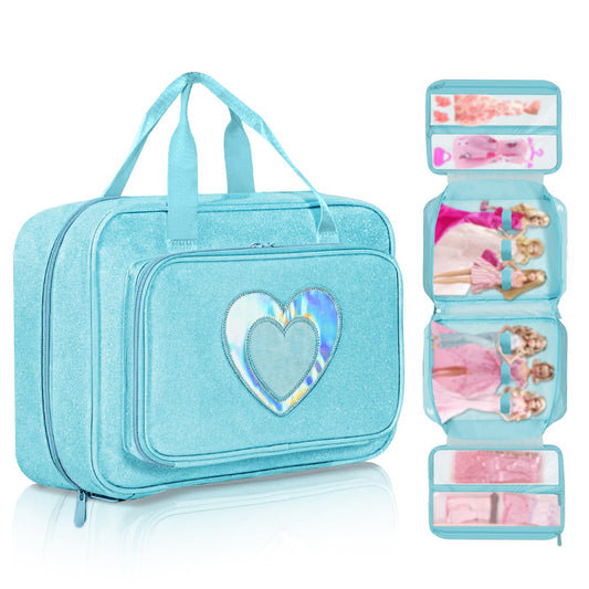 LININYHAO carrying case for Barbie dolls supports six dolls for organized storage on the go.