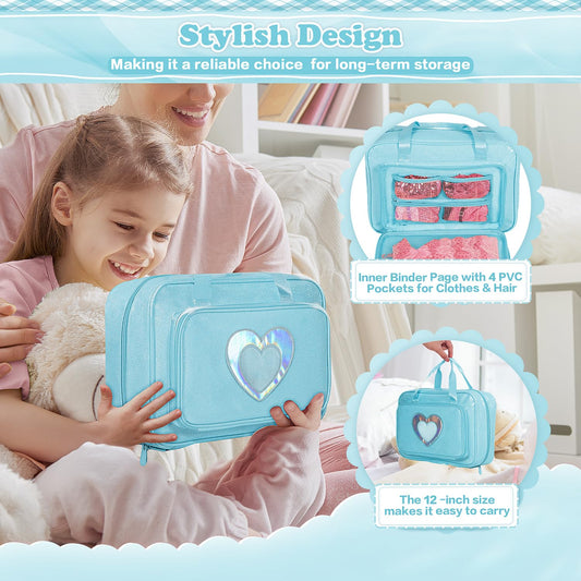 LININYHAO case opened to show interior compartments for outfits and accessories.