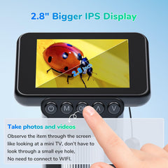 Up to 120x magnification aids observing slides and tiny details.