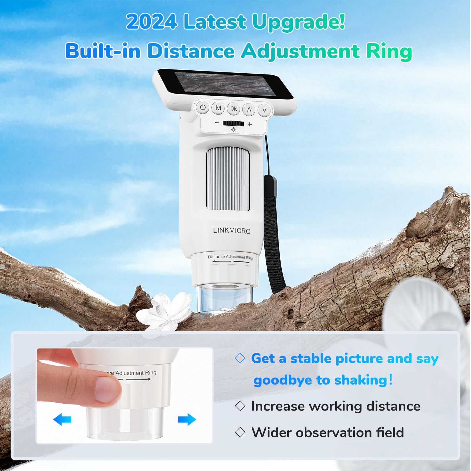 LM013 2.8-inch LCD screen for real-time viewing on the go