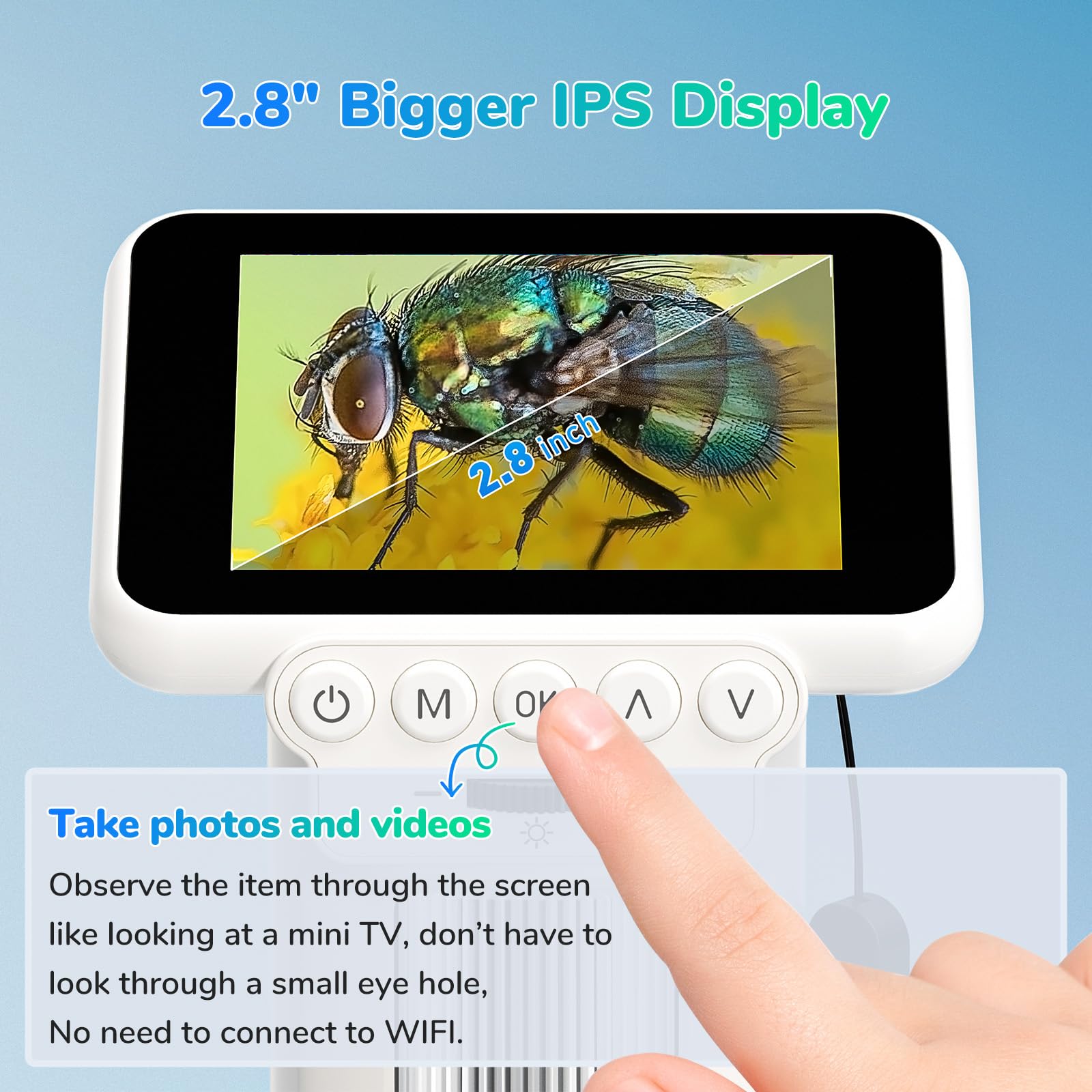LM013 anti-shake ring stabilizes images for crisp magnification