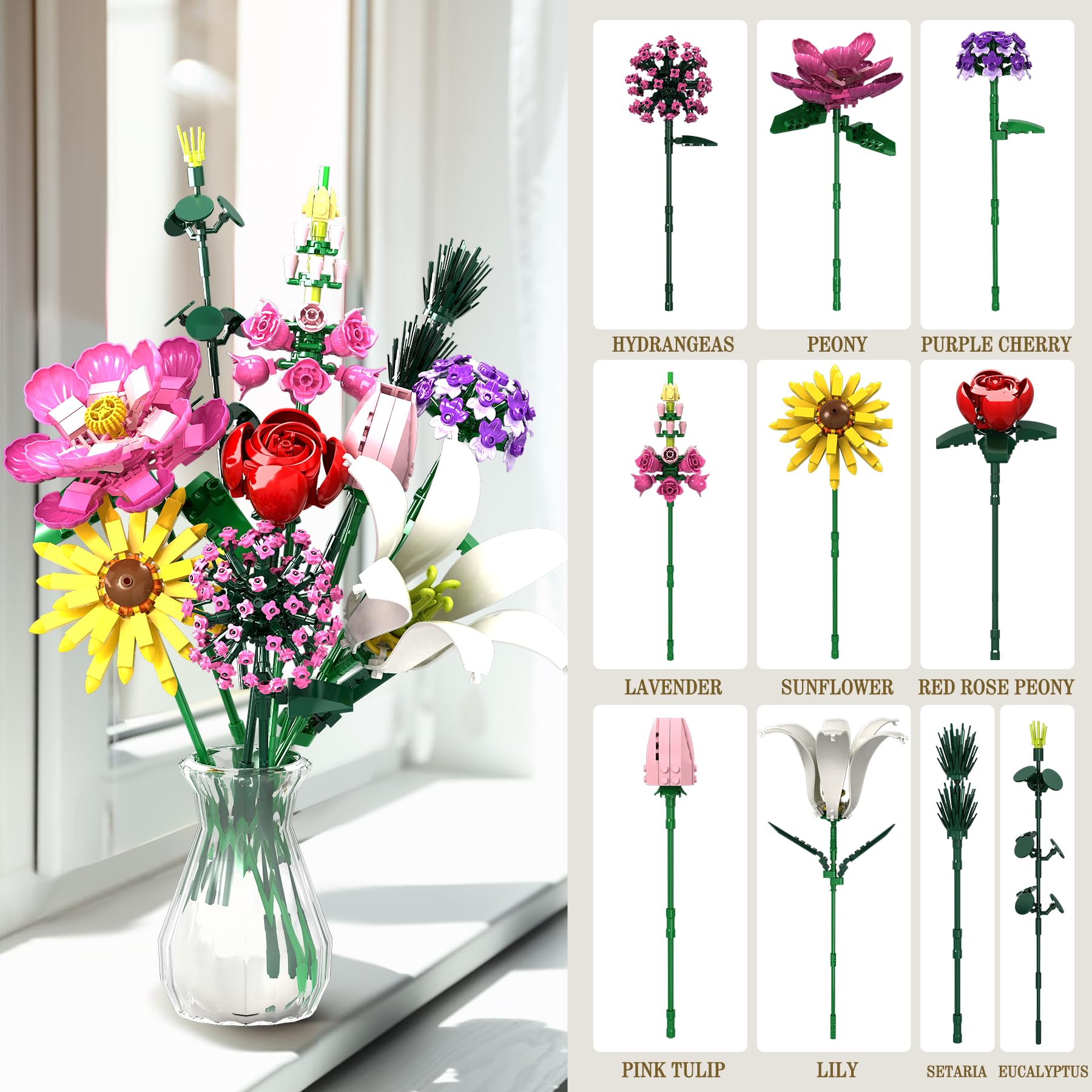 Linkowin 10-designs-bouquet-kit showcasing diverse floral arrangements